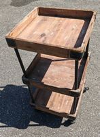 Servierwagen Holz Metall 3 Etagen Retro Vintage