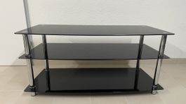TV-Ständer / Salontisch aus Glas – schwarz