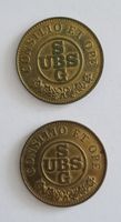 2 Stück UBS SBG Bank Jeton Münze Parsimonia Vectigal Est