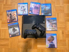 PS4 (500GB) Konsole Set + 2 Controller + 7 Spiele