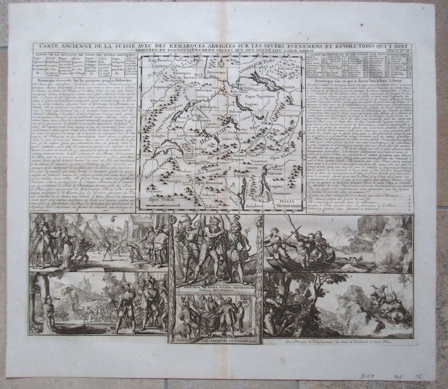 Geschichtskarte der Schweiz von Chatelain 1708 (Gebraucht) in Rafz für ...