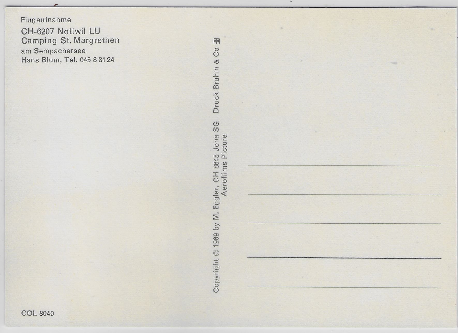 Cartoline postali: Flugaufnahme Nottwil LU Camping – Antico da Ettingen venduto da Kartenplanet 1