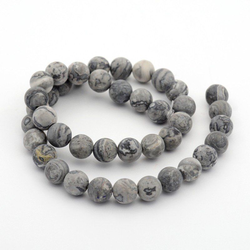 Edelsteine: Picasso Jaspis 6mm matt     1 Strang – Neu (gemäss Beschreibung) aus Alpnachstad von perlengaby 1