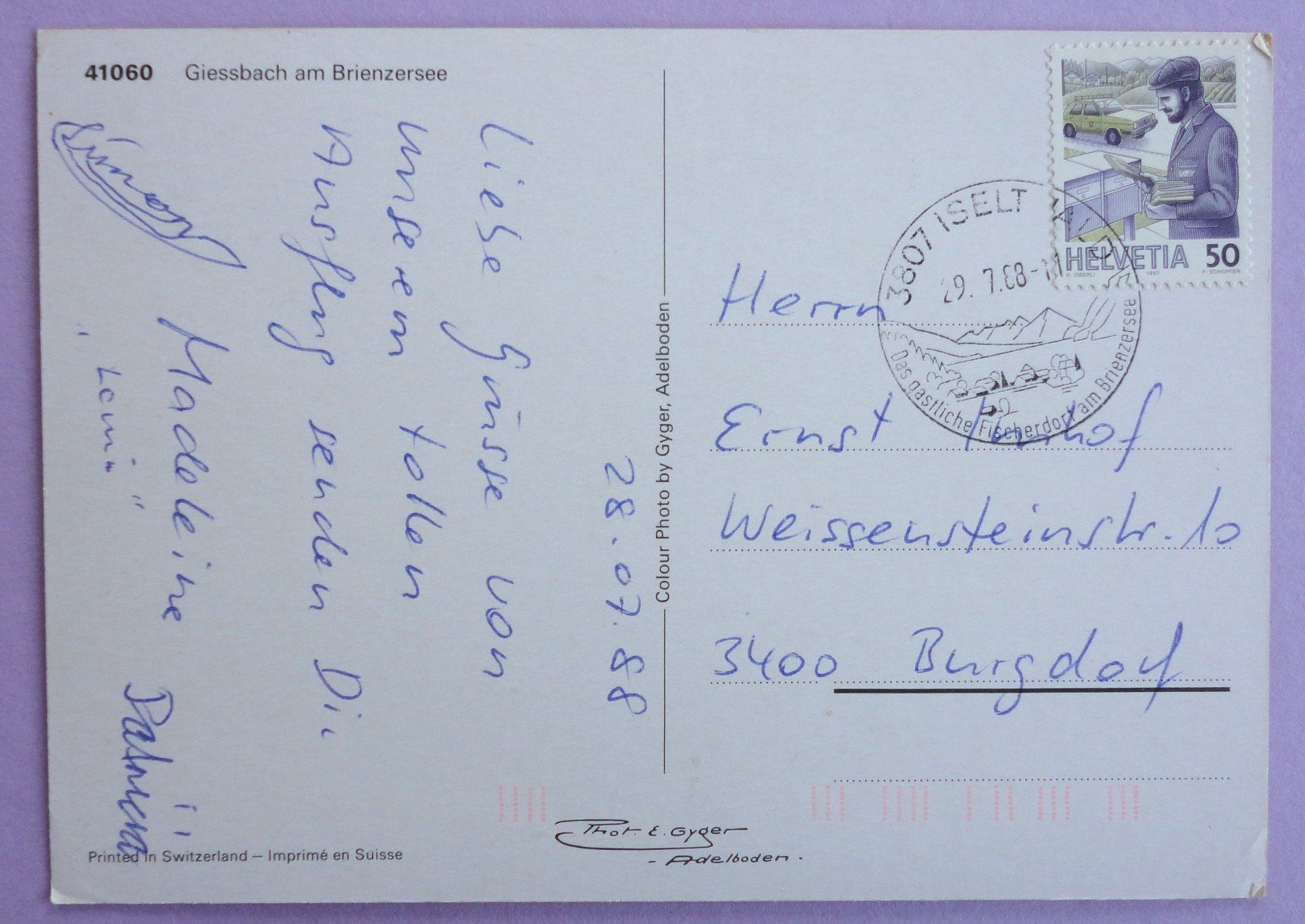 Cartoline postali: Giessbach am Brienzersee – Usato da Fétigny venduto da Billy2miny 1