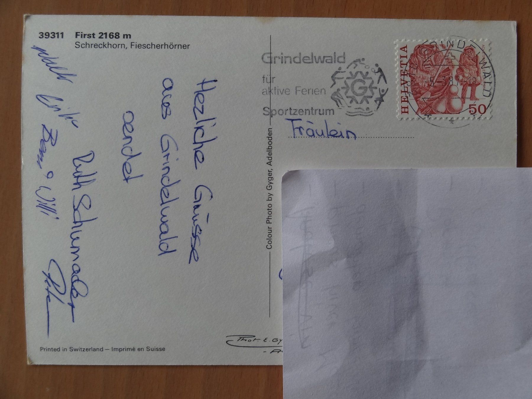 Cartoline postali: Grindelwald First - 1985 – Usato da St Léonard venduto da Riglin 1