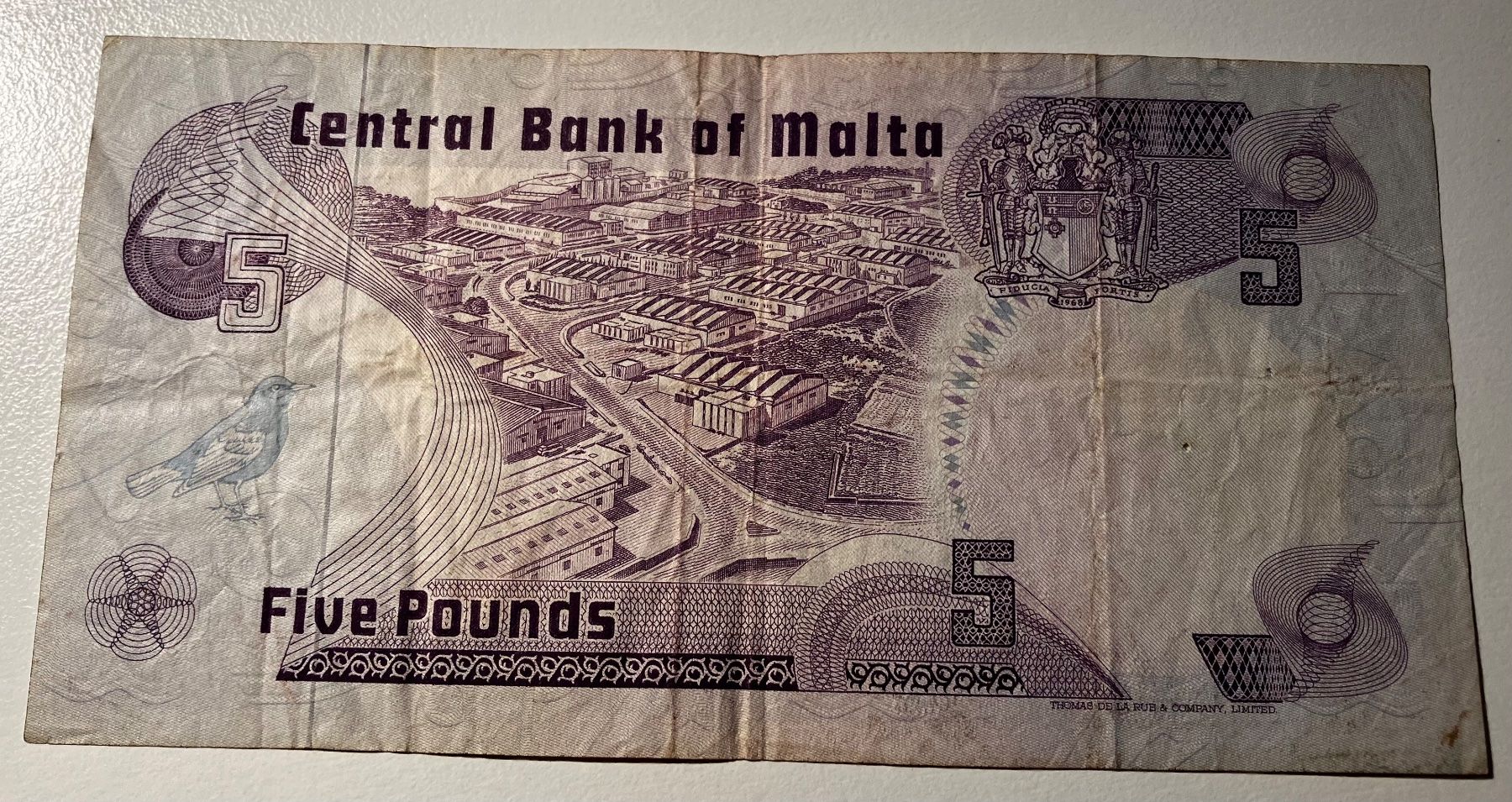 Banconote: Malta 5 Liri 1967 – Usato da Algetshausen venduto da Carrhard 1