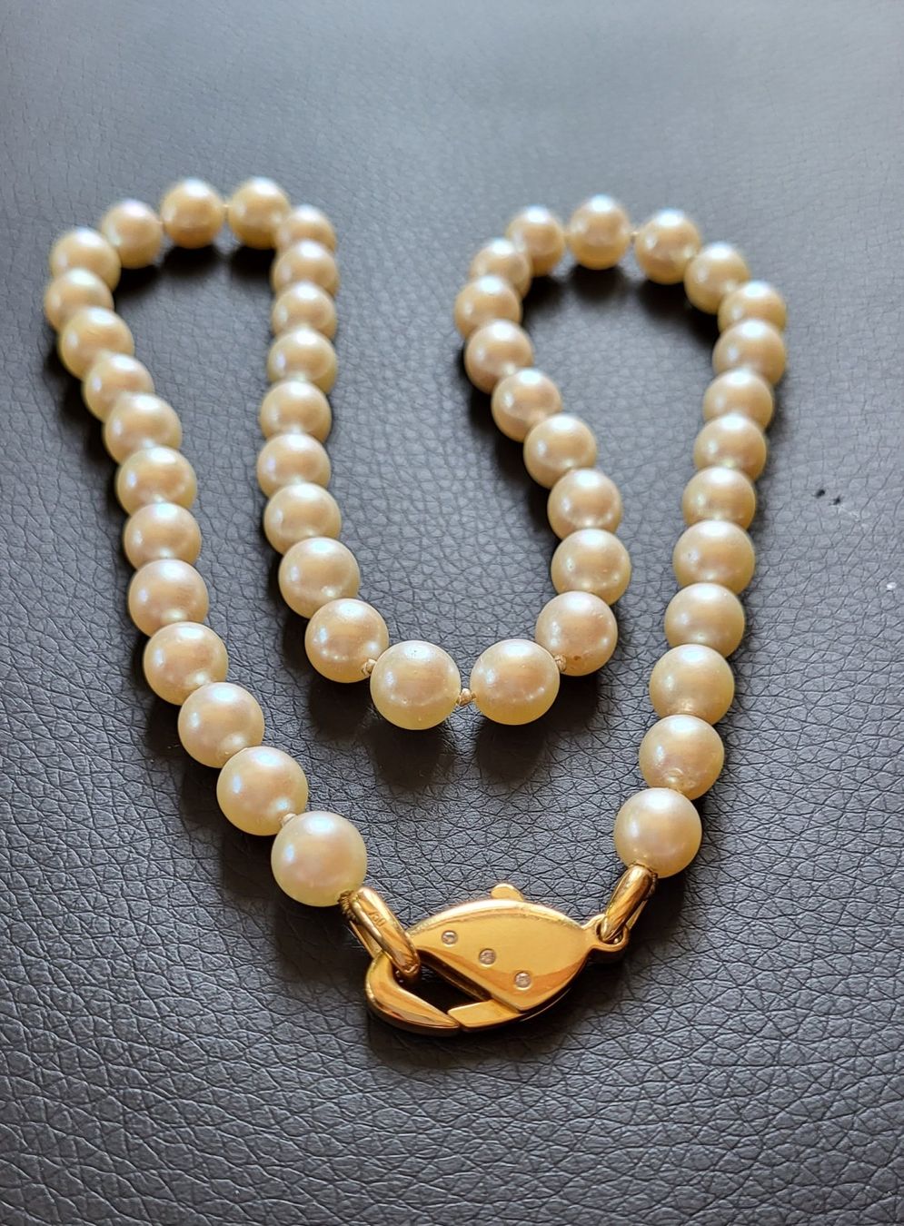 Catenine: Gold 750 Perlen Collier Mit Diamanten – Usato da Wald ZH venduto da Dasilver 2