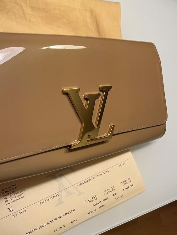 Louis Vuitton Louise Clutch Handtasche nude beige Lack Leder