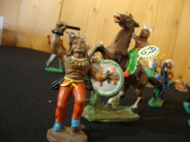 Plastik Cowboys Western Indianer Indianer Native Spielzeug Figuren Lot vtg marx mpc hong kong 2