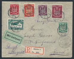 Flugpost 1922 München Nürnberg Zürich Luftpost