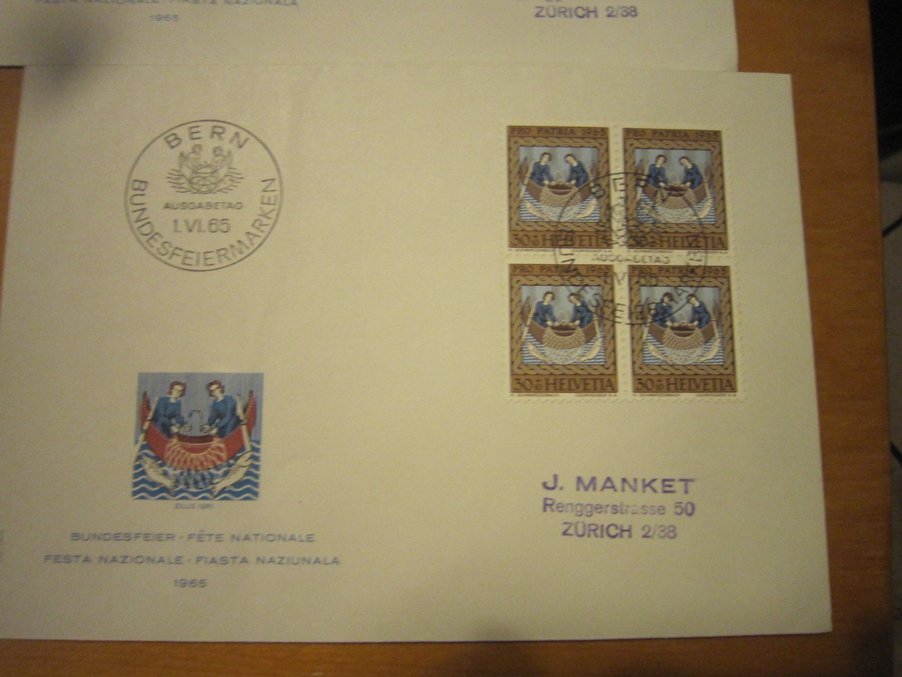 Tutti i francobolli: PP 1965 FDC Serie und 4er mit Adresse – Usato da Gordola venduto da Polentaefung 4