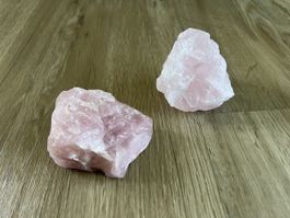 2x Rose Quartz Raw Stones like new