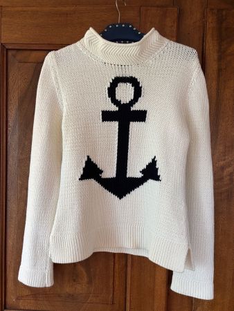 Marc Cain Strickpullover mit Anker, creme Gr. N4/EU 38/40
