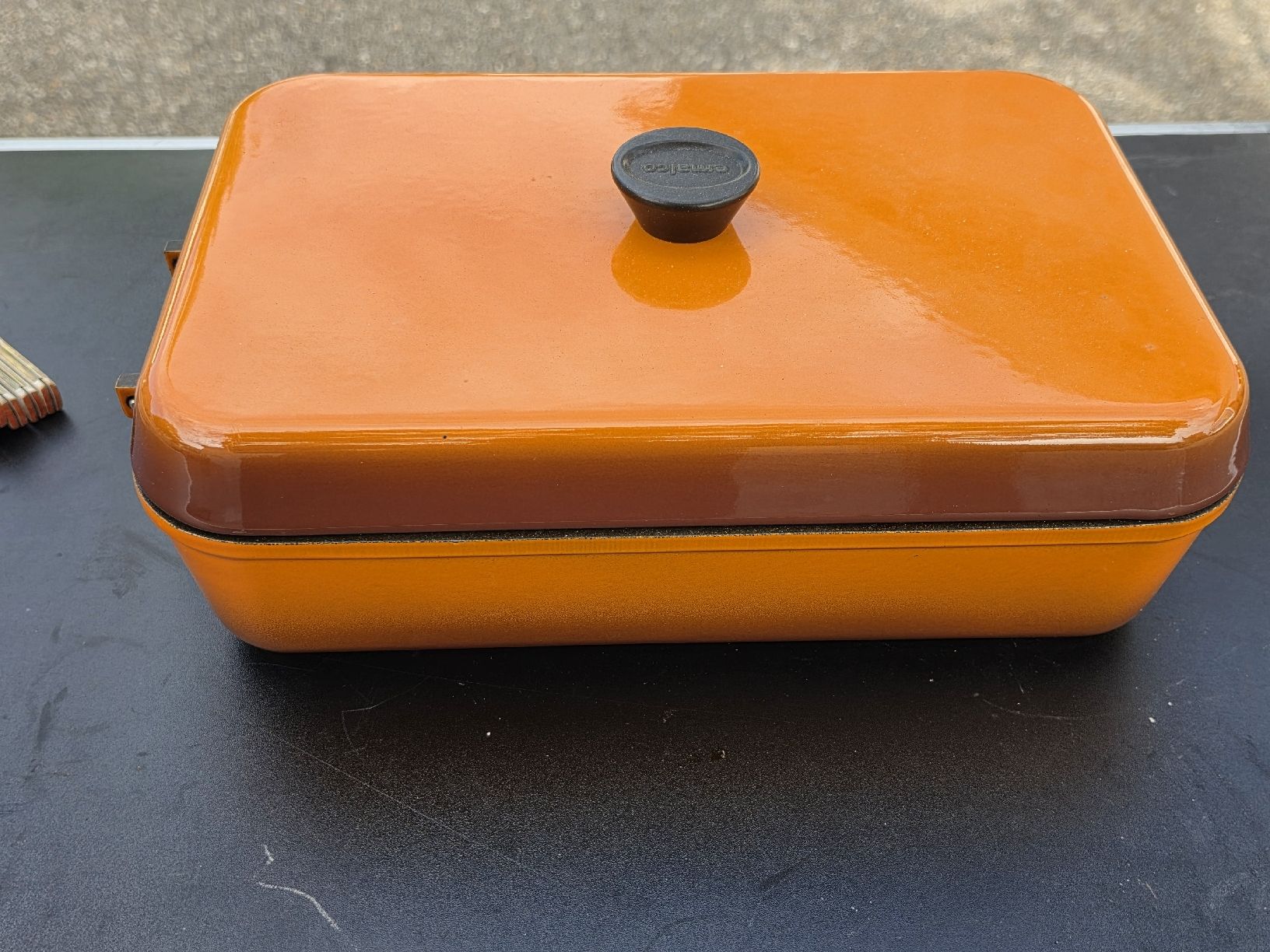 Emalco Pentole: Emaille Bräter orange emailliert mit Deckel – Usato da Mettlen venduto da elios0888 4