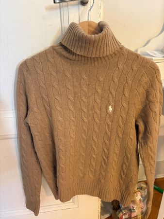 Pull Col Roulé Polo Ralph Lauren Torsadé T.M beige