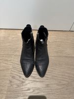 Black leather ankle boots, size 37, Made in Italy
