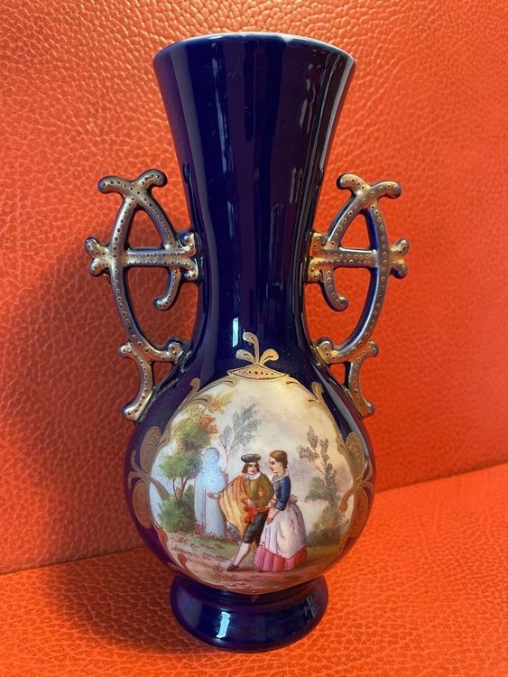 Höchst Porzellan Vase kobalt blau 19.Jh Kaufen auf Ricardo