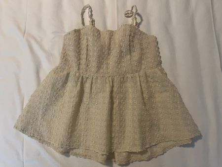 Damen träger Top mit strukturiertes Muster Farbe crème Gr. S