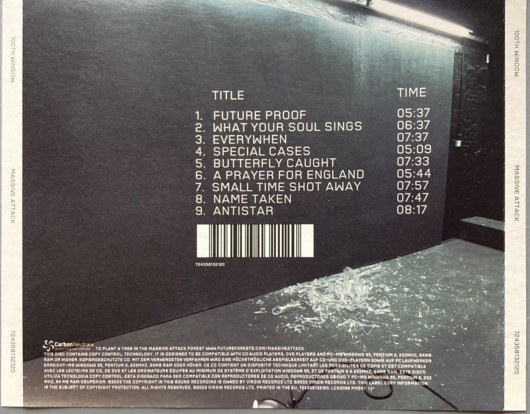 CD: MASSIVE ATTACK - 100TH WINDOW – Usato da Poliez-Pittet venduto da Newtown-Records 1