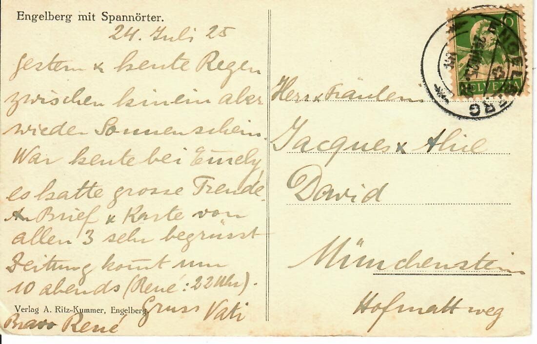 Cartes postales: Engelberg  1925 – D'occasion à Hochdorf par Ziegel-16 1