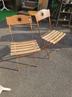 Gartensessel Holz Metall braun antik,  klappbar 2 Stk