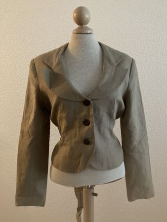 Sommer Set: Leinenhose & Blazer! Olivgrün Vintage Neu