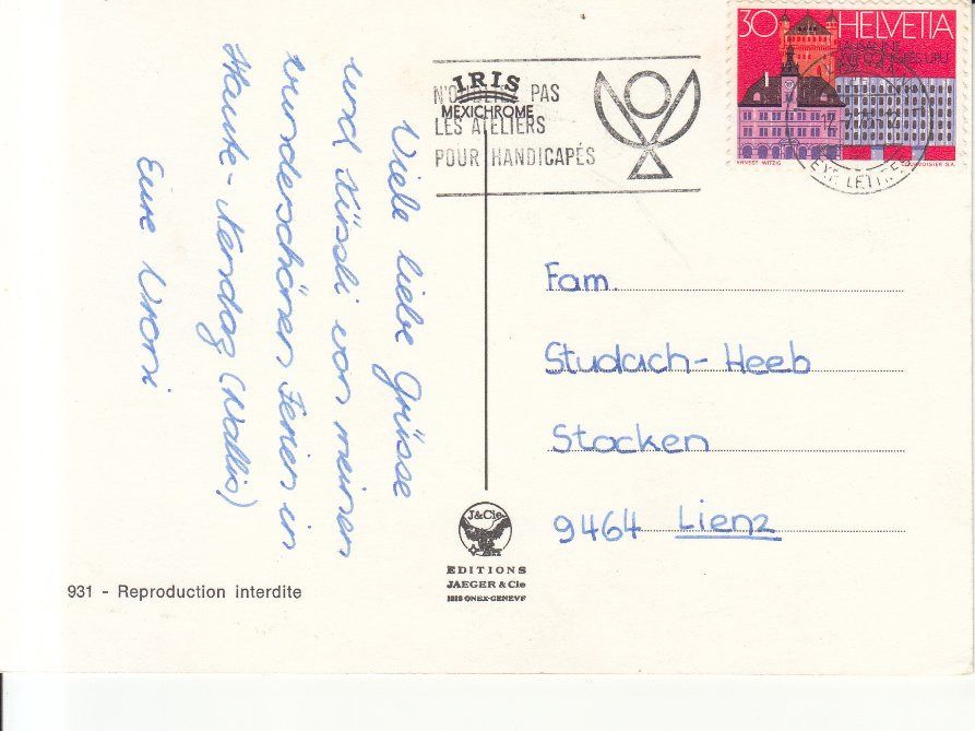 Cartoline postali: Valais 1975 – Usato da Bürglen TG venduto da StampGraf 1