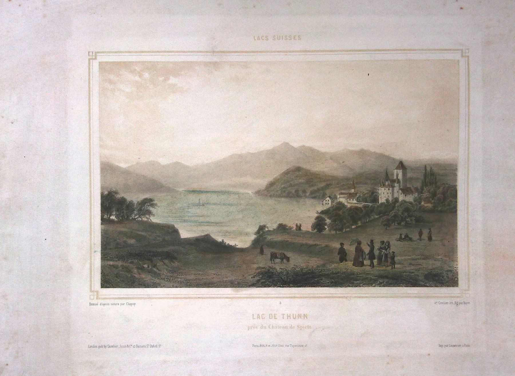 Incisioni: Spiez Tonlithgraphie von Chapuy selten – Usato da Rafz venduto da Helvet32