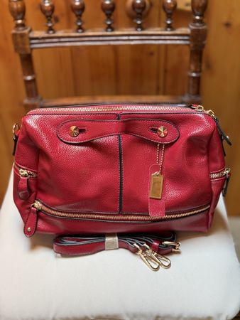 Burgundy Leather Satchel - Chic & Stylish