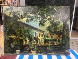 ANCIENNE HUILE SUR TOILE SIGNÉE YAYA