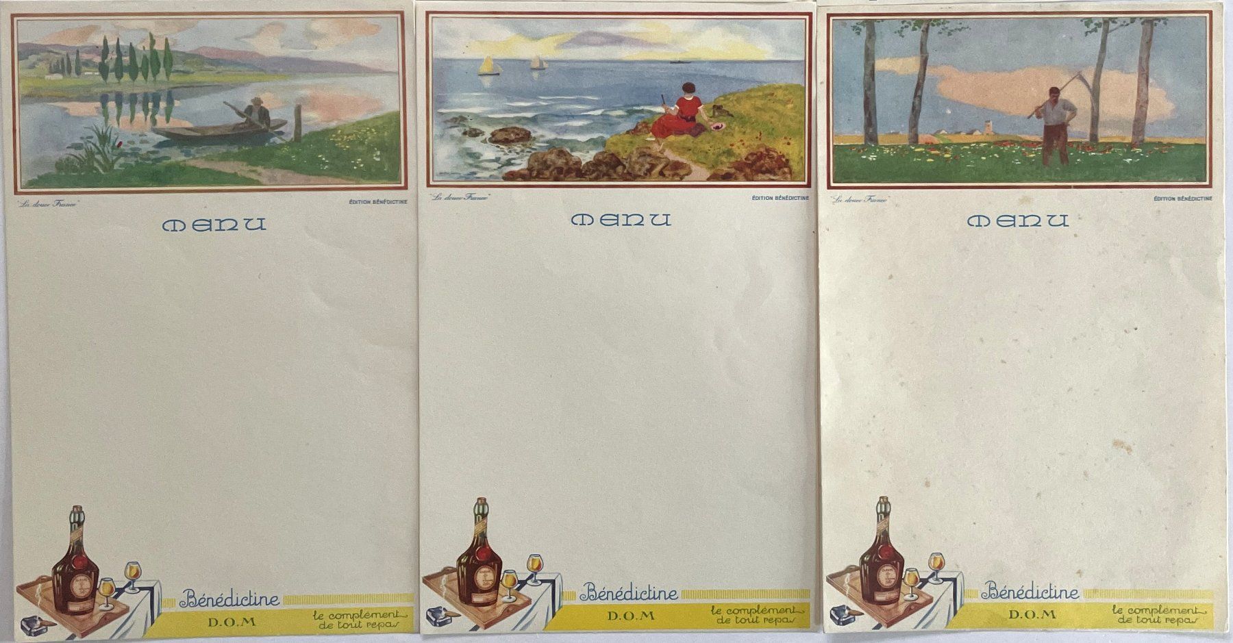 Grafica & Litografie: Bénédictine - Serie von 6 alte Menukarten – Usato da Savagnier venduto da Ne2065 2