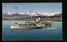 Zürichsee-Dampfer Stadt Zürich mit Sch