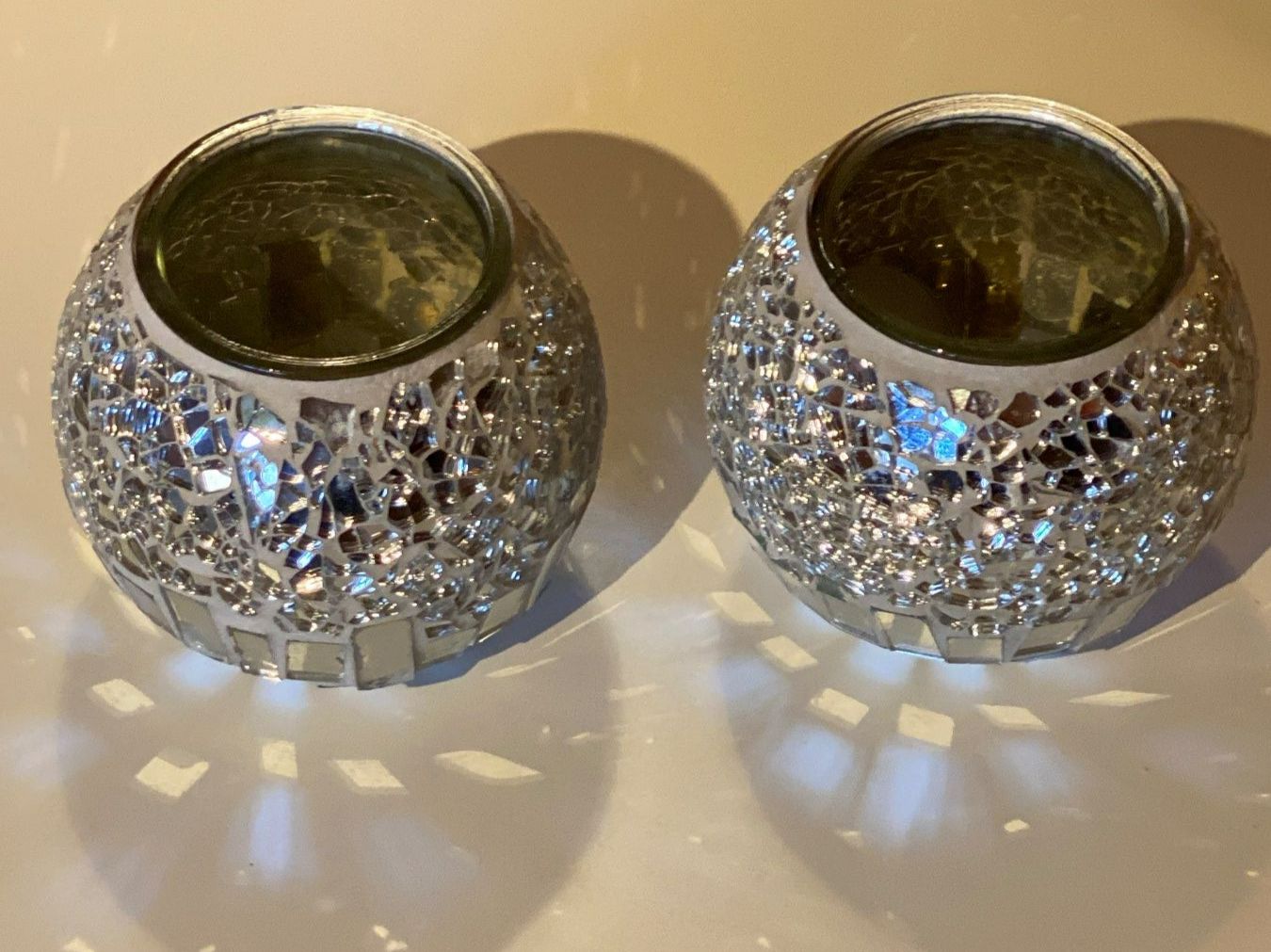 Portacandele: WINDLICHTER MOSAIK-SILBER,2ER-SET – Nuovo (secondo la descrizione) da Meienried venduto da ManuelaBoutique 1