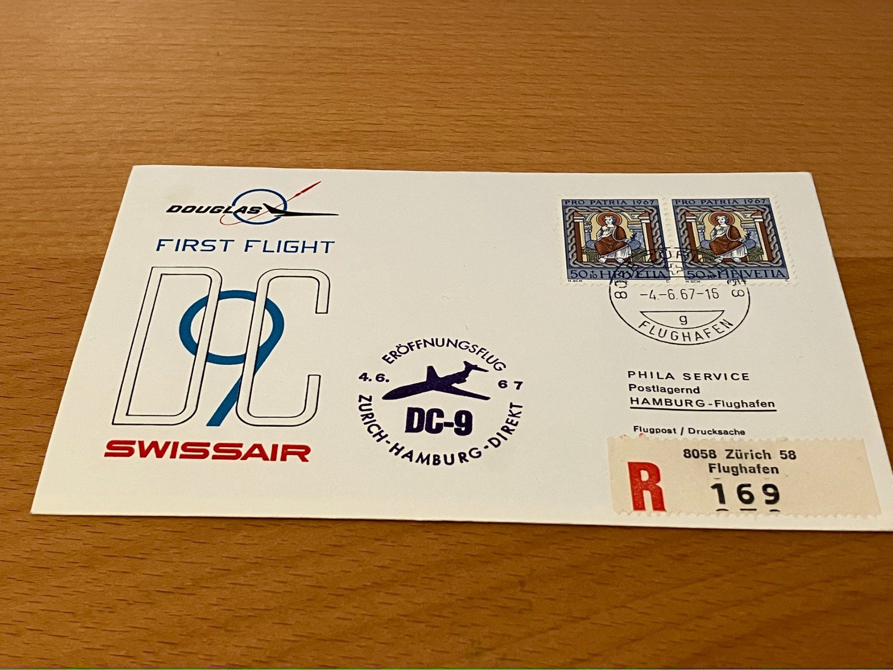 Alle Briefmarken: Swissair Einschreiben – Gebraucht aus Koblenz von mar_c2pj