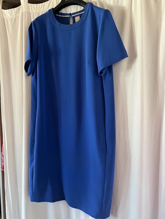 Kleid Boss blau kurzarm Rundhalsausschnitt guter Zustand