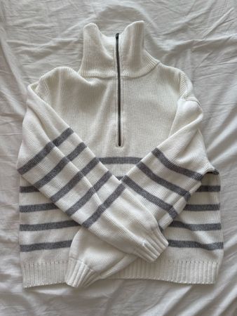Pullover Hollister weiss/grau gestreift