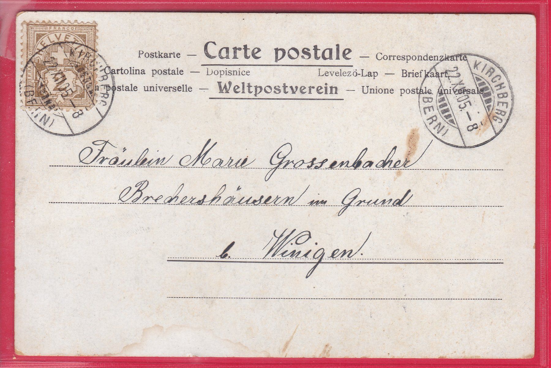 Cartoline postali: ENGEL - WEIHNACHTSKARTE, 22.12.1905 – Usato da Oberrieden venduto da Gebirgsstelze 1