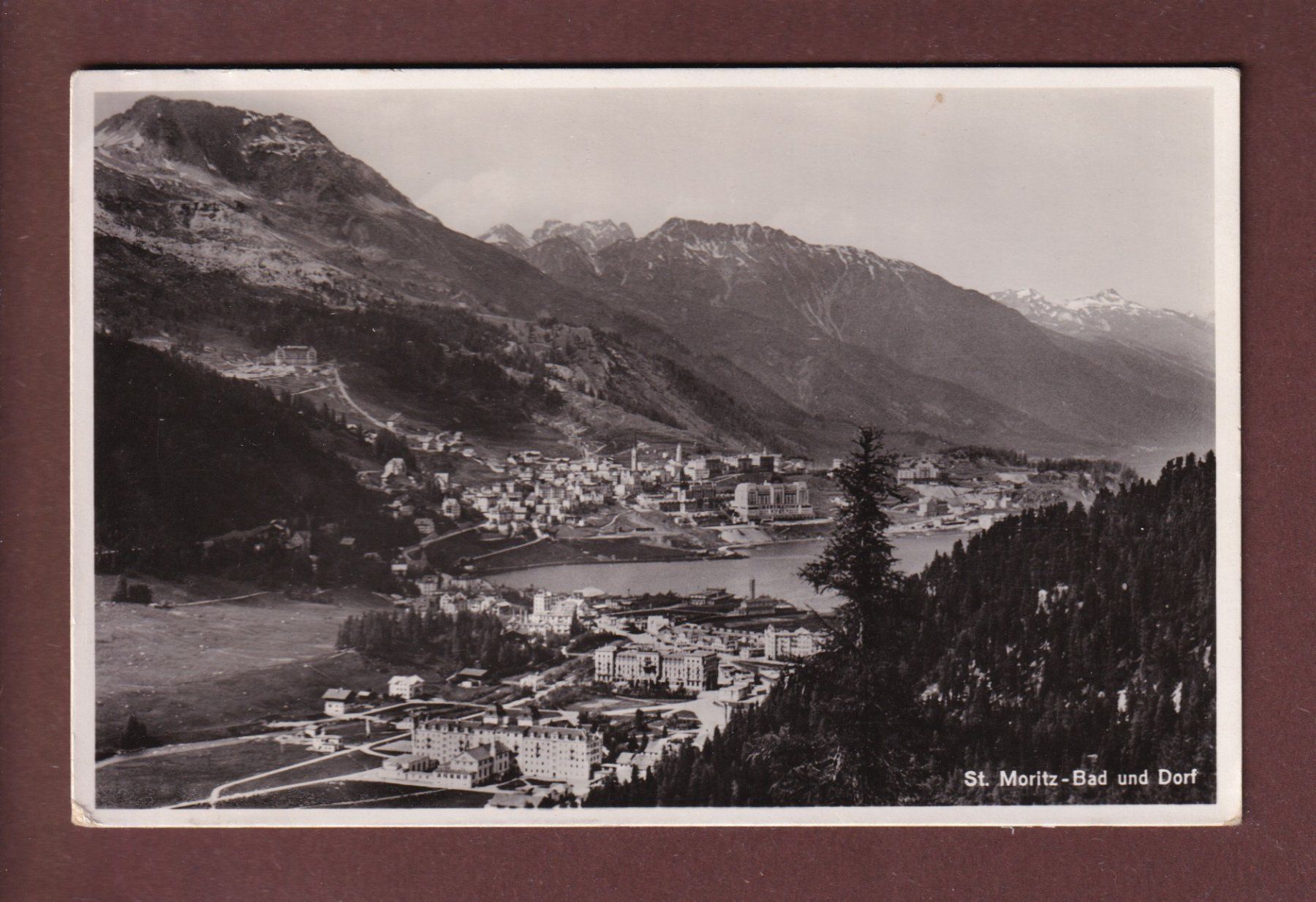 Cartoline postali: ST. MORITZ-BAD und DORF - 1940 – Usato da Pully venduto da nicecards