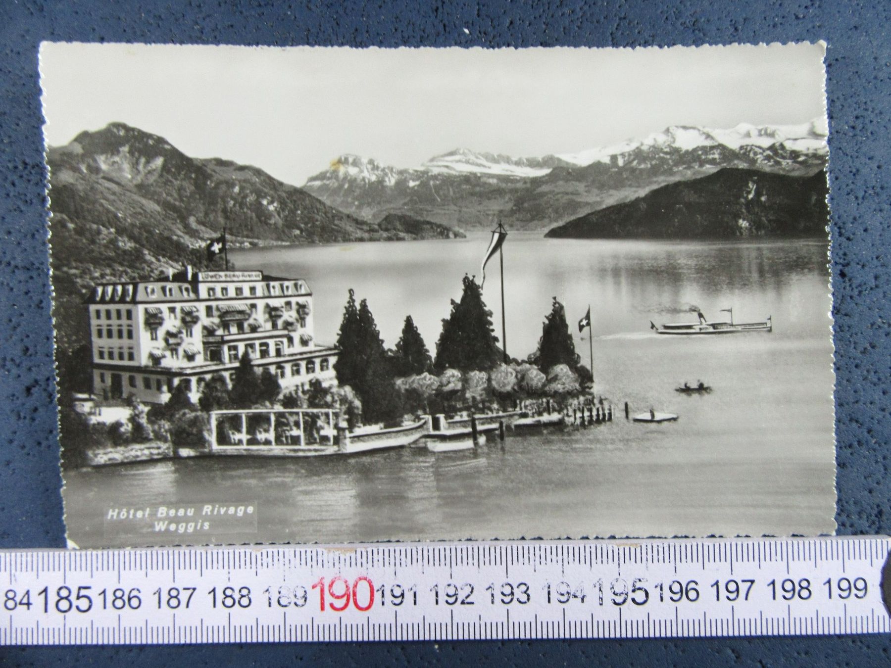 Cartoline postali: WEGGIS LU AK HOTEL BEAU RIVAGE  LUFTBILD – Usato da Ettingen venduto da Hausi4711