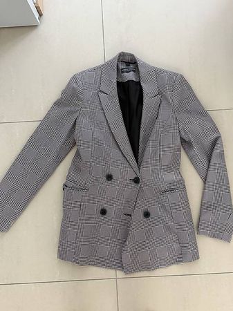 Karierter Blazer Schwarz/Weiss