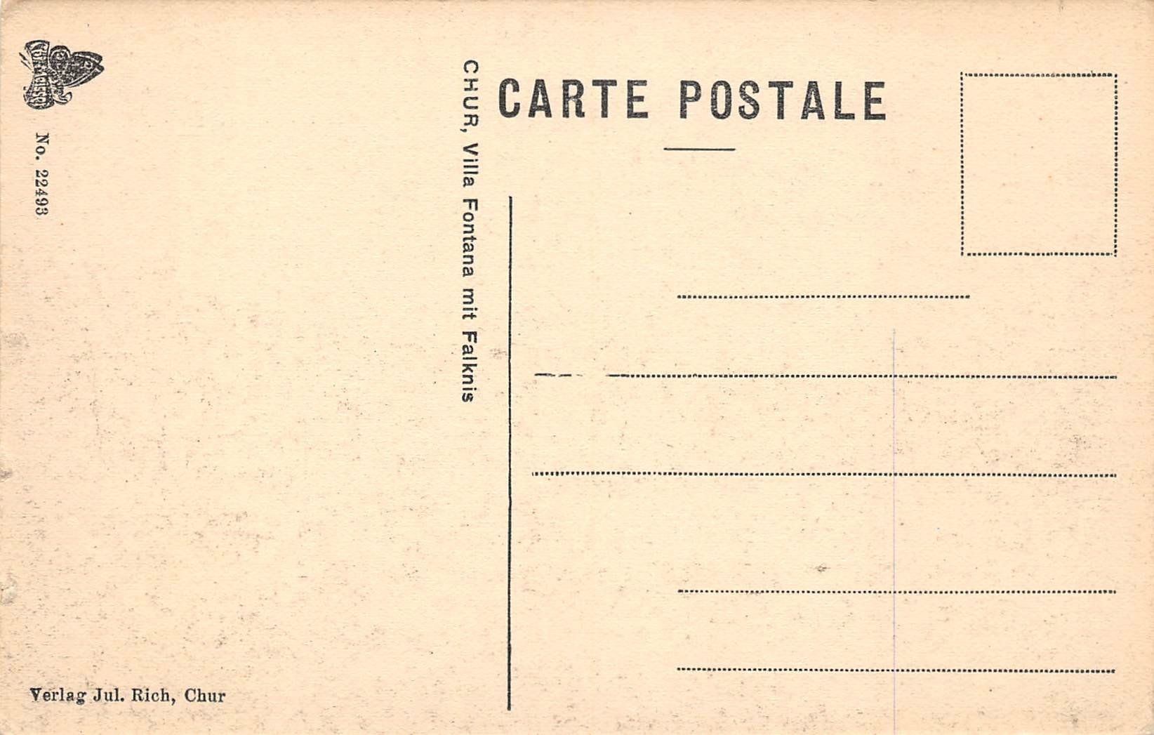 Cartoline postali: Chur, Villa Fontana – Usato da Ottikon b.Kemptth. venduto da Neptun1974 1