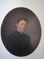 Hieronymi, Ernst W. - Oelgemälde - Porträt Frau Morell  1874