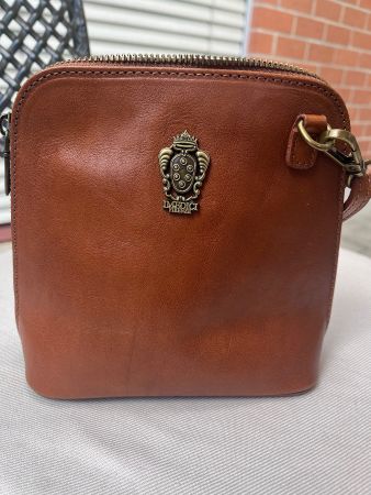 Leder Umhängetasche Cognac, I Medici Firenze