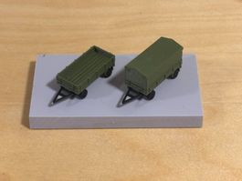 2 Stück LKW-Anhänger Armee 1:160 3D-Druck