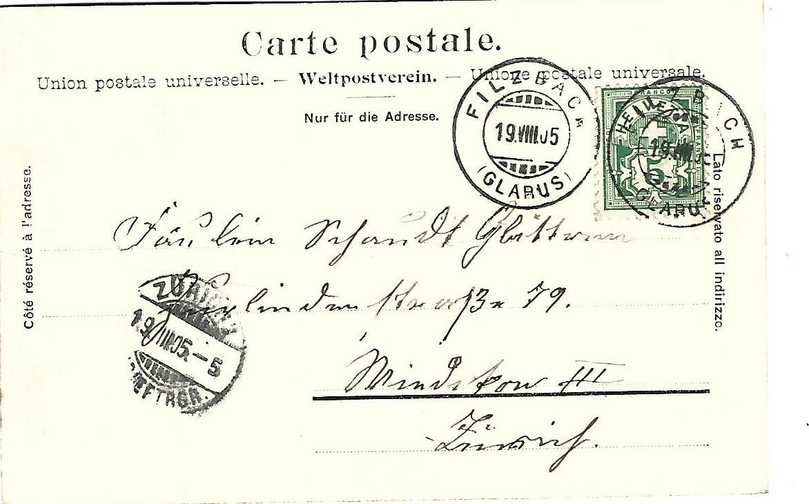 Cartoline postali: Filzbach GL Dorfansicht – Usato da Wetzikon ZH venduto da Brulu100 1
