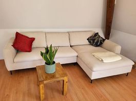 4/5-Sitzer-Sofa m. Ecke auf der rechten Seite, beige meliert