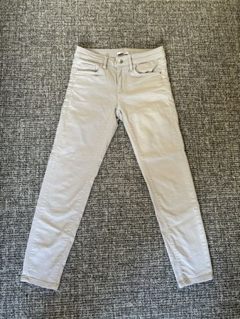 Elastische 7/8 Hose, beige, Gr. 36, klein geschnitten
