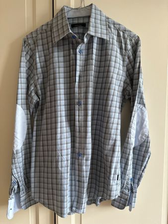 Herren Hemd Martinique 37/38 S blau kariert