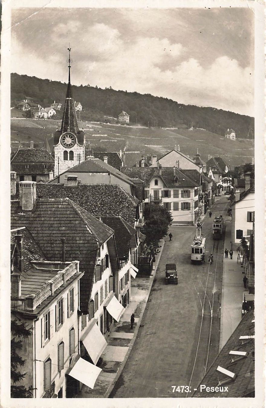 Cartoline postali: Peseux tram Straßenbahnen – Usato da Biasca venduto da Blenio71