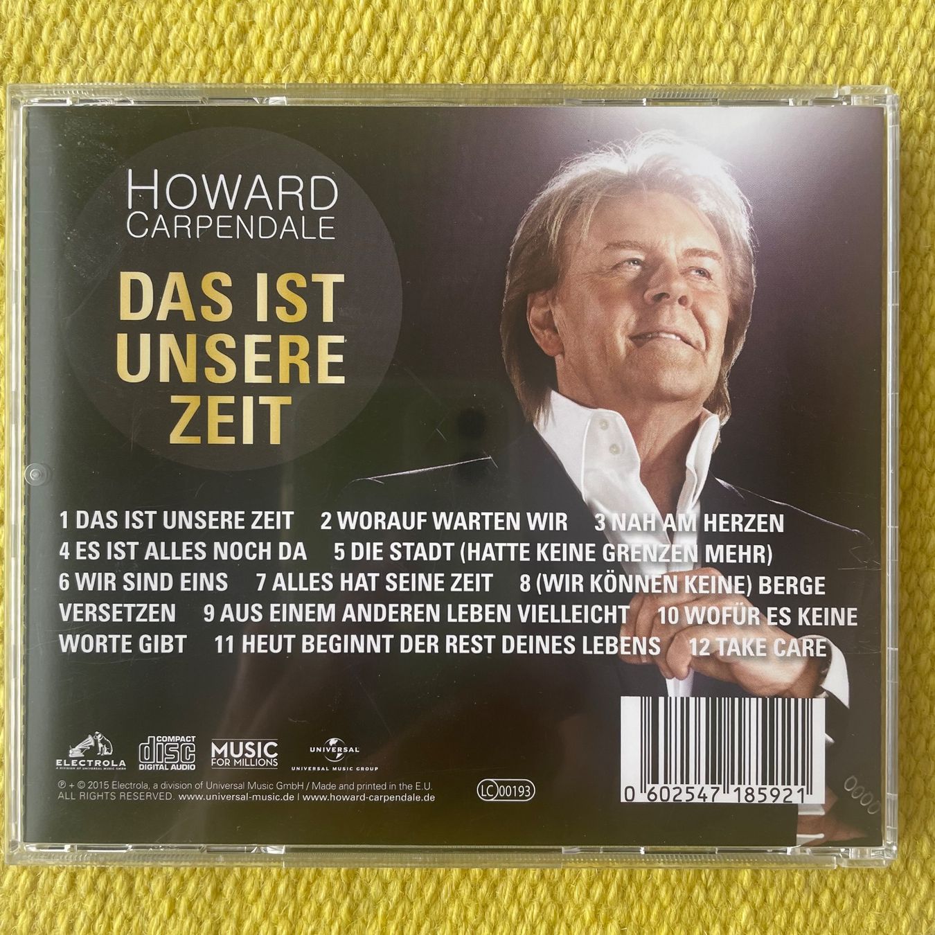 CD: HOWARD CARPENDALE-DAS IST UNSERE ZEIT LIVE – Usato da Rorschacherberg venduto da CD-Roli 1